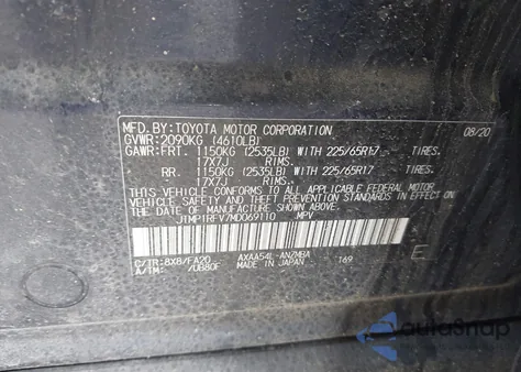 2021 Toyota Rav4 Xle from USA, damaged, VIN JTMP1RFV7MD069110